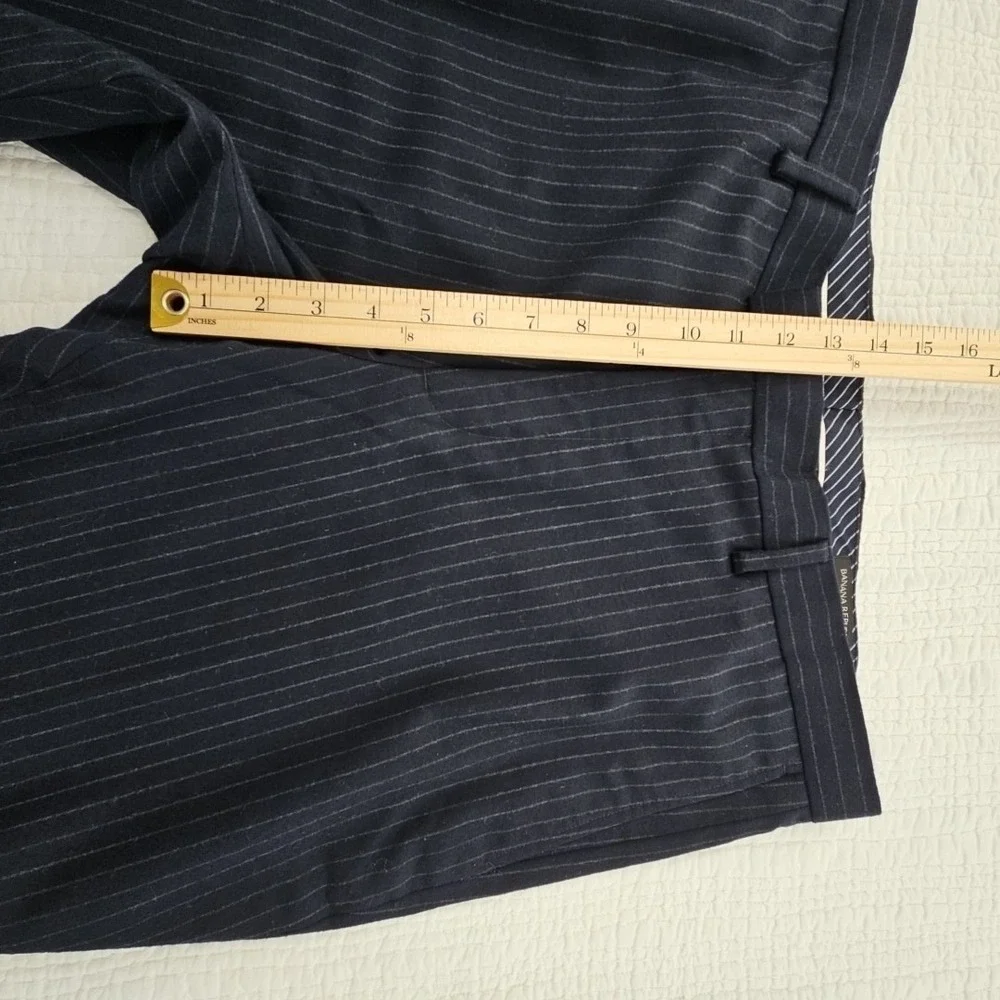 Banana Republic Dress‎ Pants Men's 36x32 Navy Blue Chalk Stripe Slim Fit Luxe